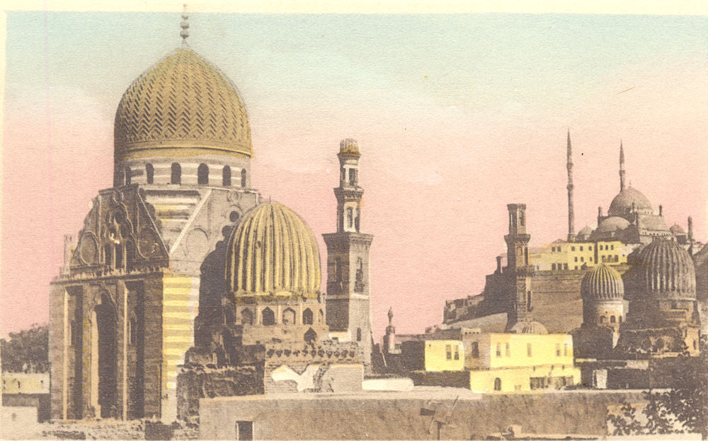 EGYPT. Cairo. The Tombs of the Mamelouks. Hand coloured. 1900 old print